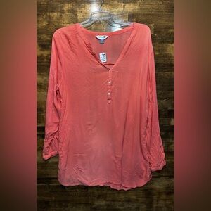 Ladies Long Sleeve Blouse - Old Navy - XXL Tall - Coral